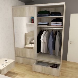 PLACARD RAGAZZO (2 Puertas: 2 Corredizas + 2 Cajones + Con Espejo) - Imagen 12