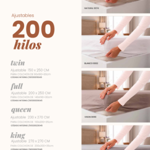 Sábana Ajustable Kavanagh 100% Algodón Egipcio 200 Hilos - Imagen 14