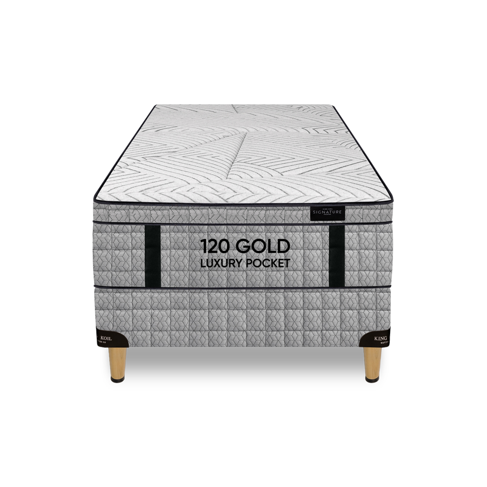 CONJUNTO COLCHON MAS SOMMIER KING KOIL - 120 GOLD LUXURY POCKET 1 y 1 ½ PLAZAS - Imagen 2
