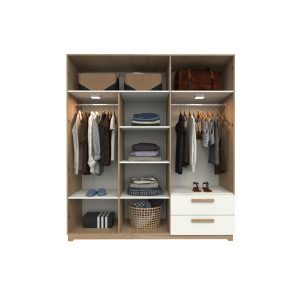 Ropero Delos Linea Nature DNA01 (4 Puertas + 2 Cajones + Luz LED) - Imagen 7