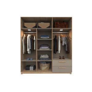 Ropero Delos Linea Nature DNA01 (4 Puertas + 2 Cajones + Luz LED) - Imagen 2