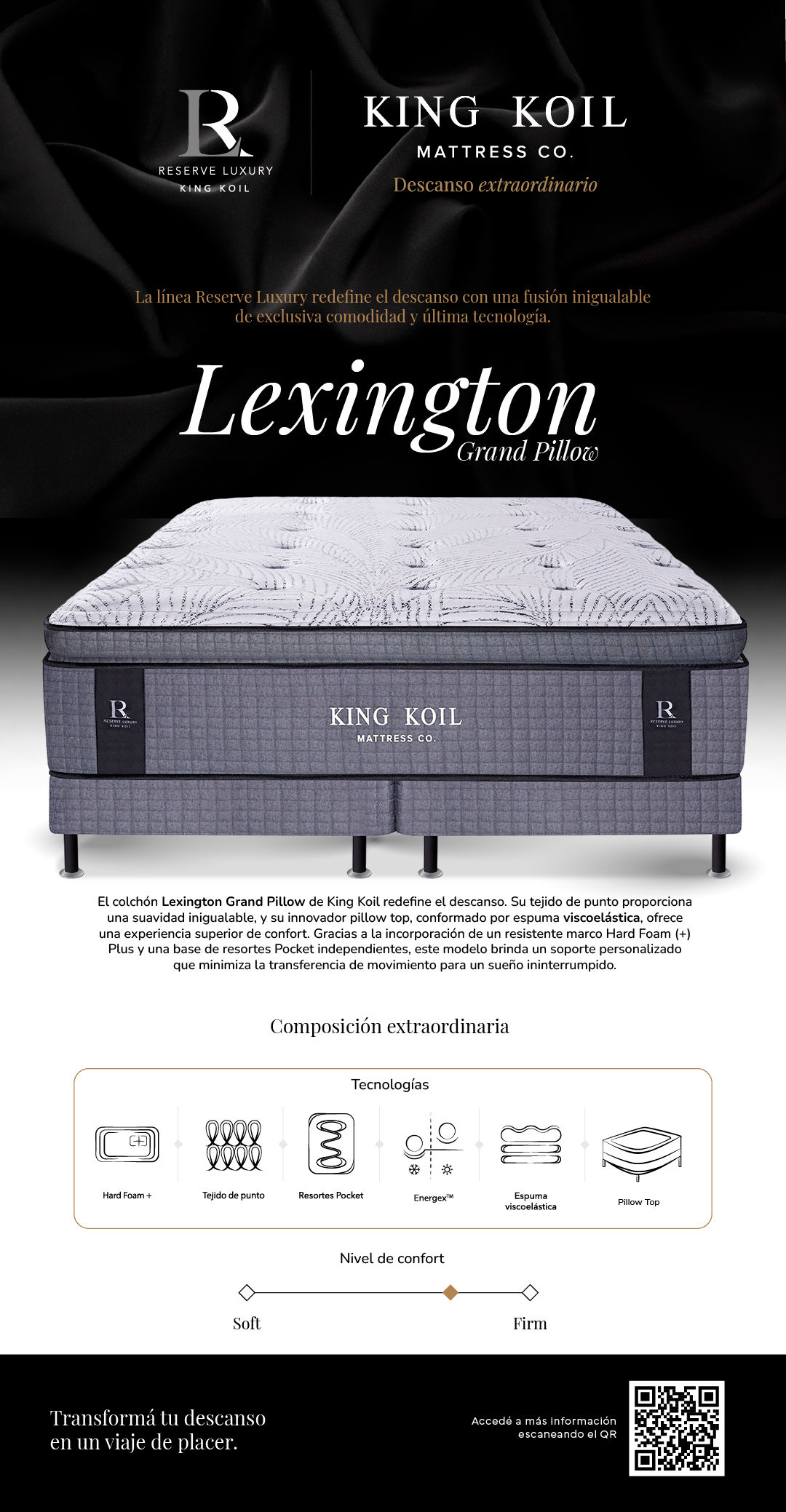 COLCHON KING KOIL - LEXINGTON GRAND PILLOW QUEEN Y KING - Imagen 9