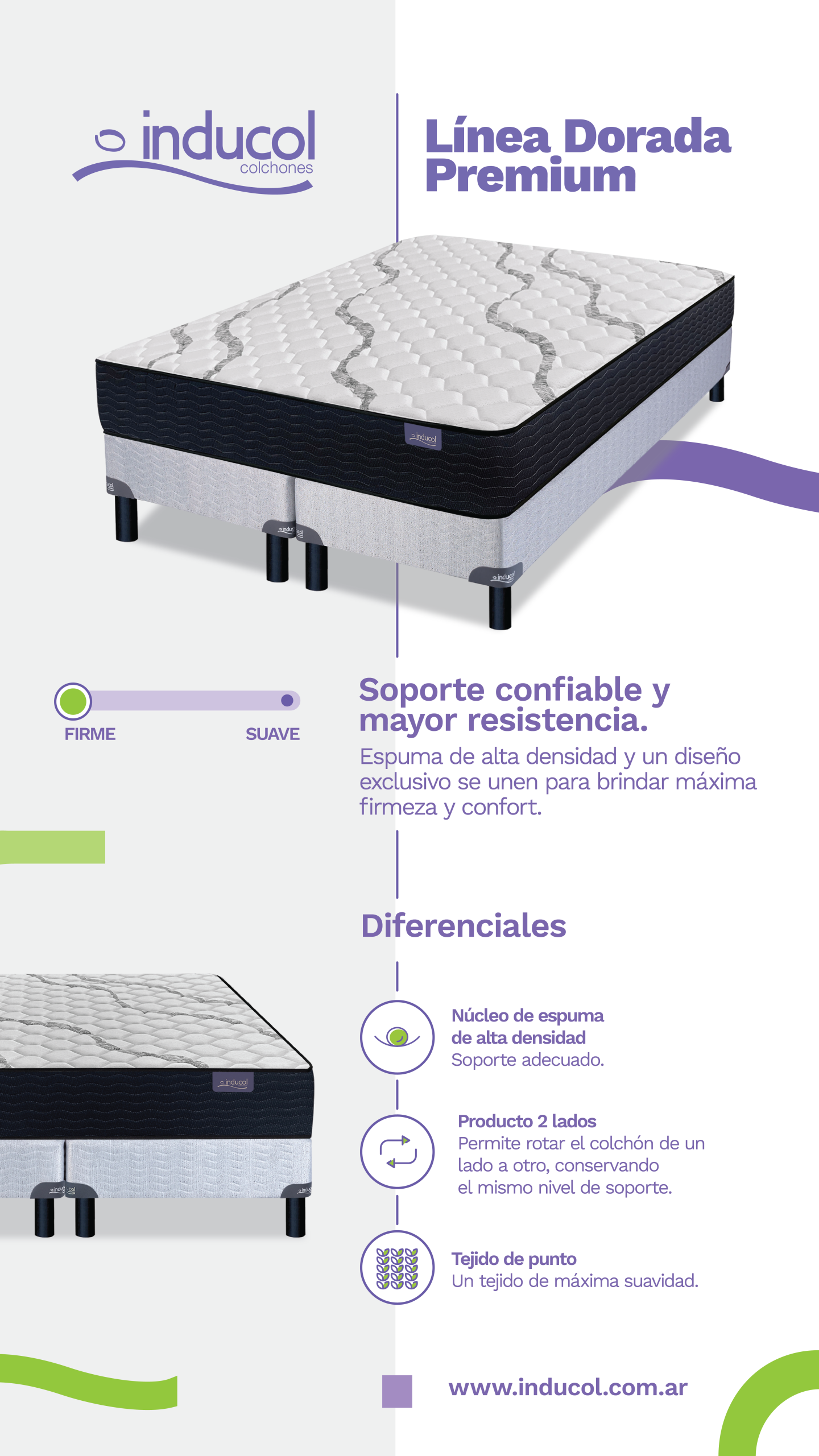 COLCHON INDUCOL - LINEA DORADA PREMIUM QUEEN - Imagen 7