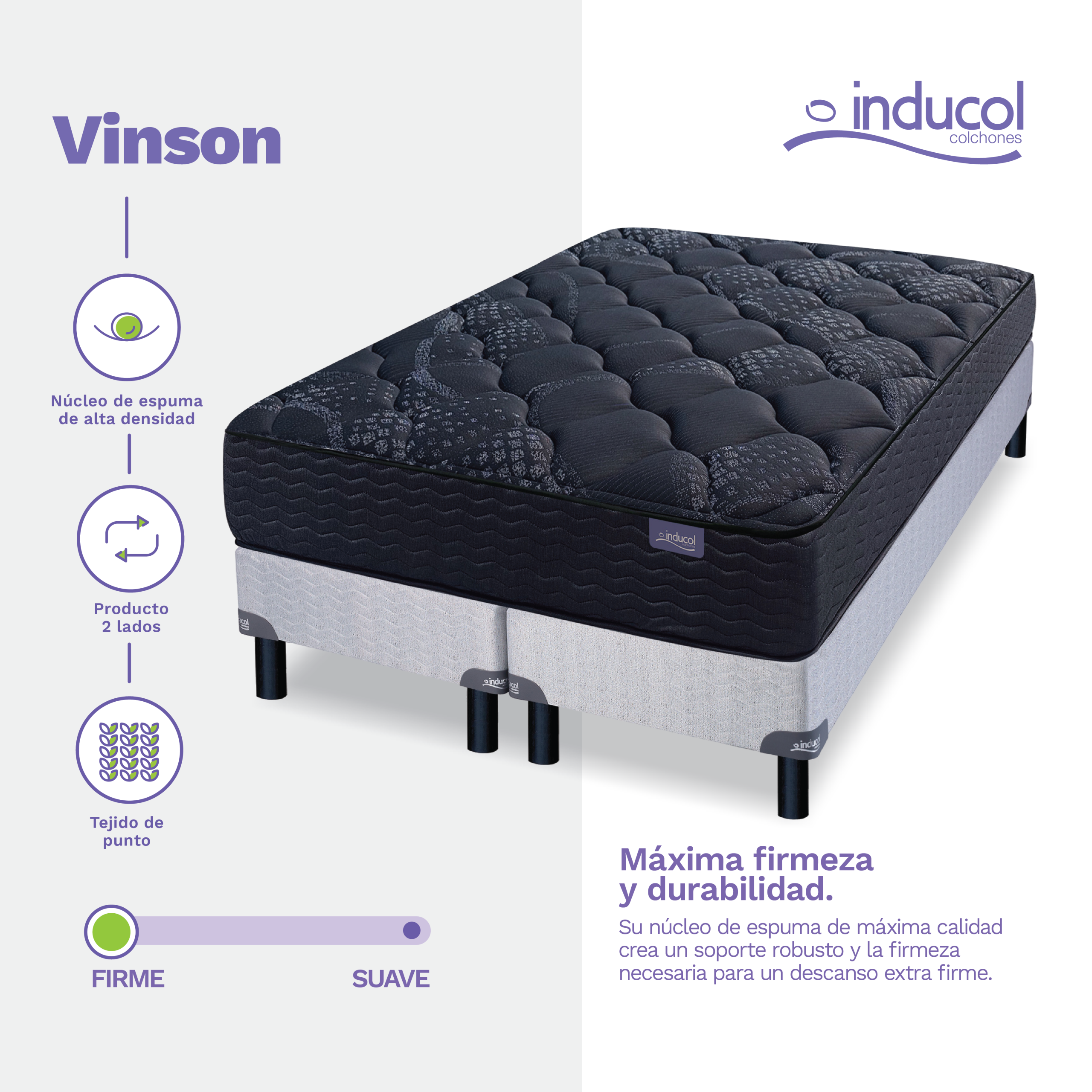COLCHON INDUCOL - VINSON 1 y 1 ½ PLAZAS - Imagen 7