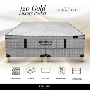 CONJUNTO COLCHON MAS SOMMIER KING KOIL - 120 GOLD LUXURY POCKET QUEEN Y KING - Imagen 12
