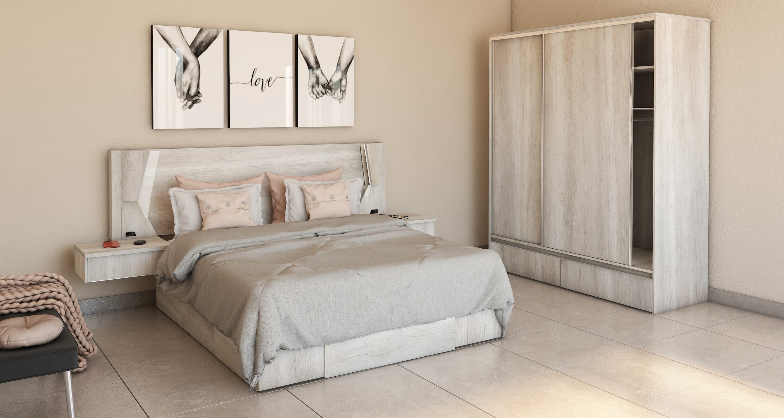 PLACARD RAGAZZO (2 Puertas: 2 Corredizas + 2 Cajones + Con Espejo) - Imagen 16