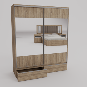 PLACARD RAGAZZO (2 Puertas: 2 Corredizas + 2 Cajones + Con Espejo) - Imagen 26