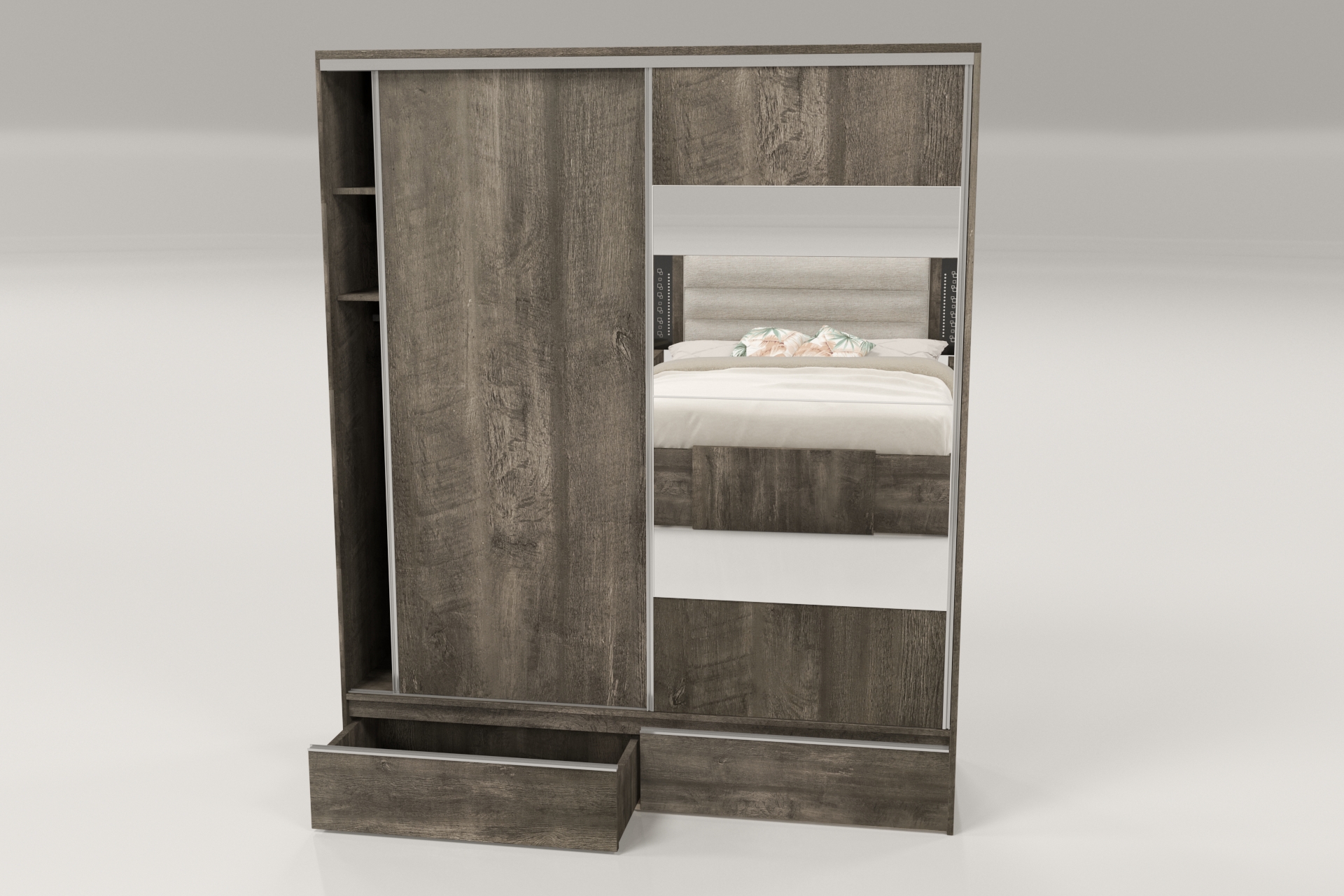 PLACARD RAGAZZO (2 Puertas: 2 Corredizas + 2 Cajones + Con Espejo) - Imagen 19