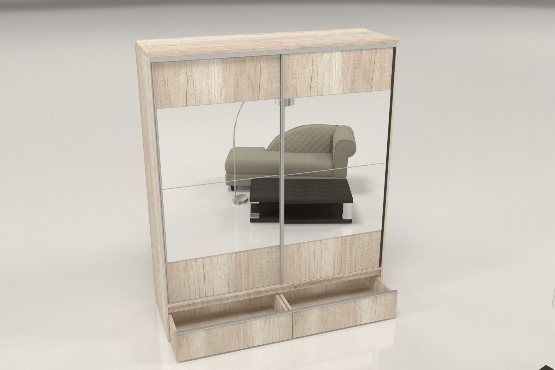 PLACARD RAGAZZO (2 Puertas: 2 Corredizas + 2 Cajones + Con Espejo) - Imagen 14