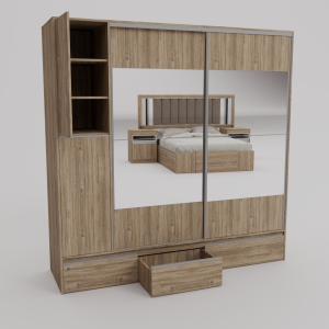 PLACARD RAGAZZO (2 Puertas: 2 Corredizas + 2 Cajones + Con Espejo) - Imagen 23