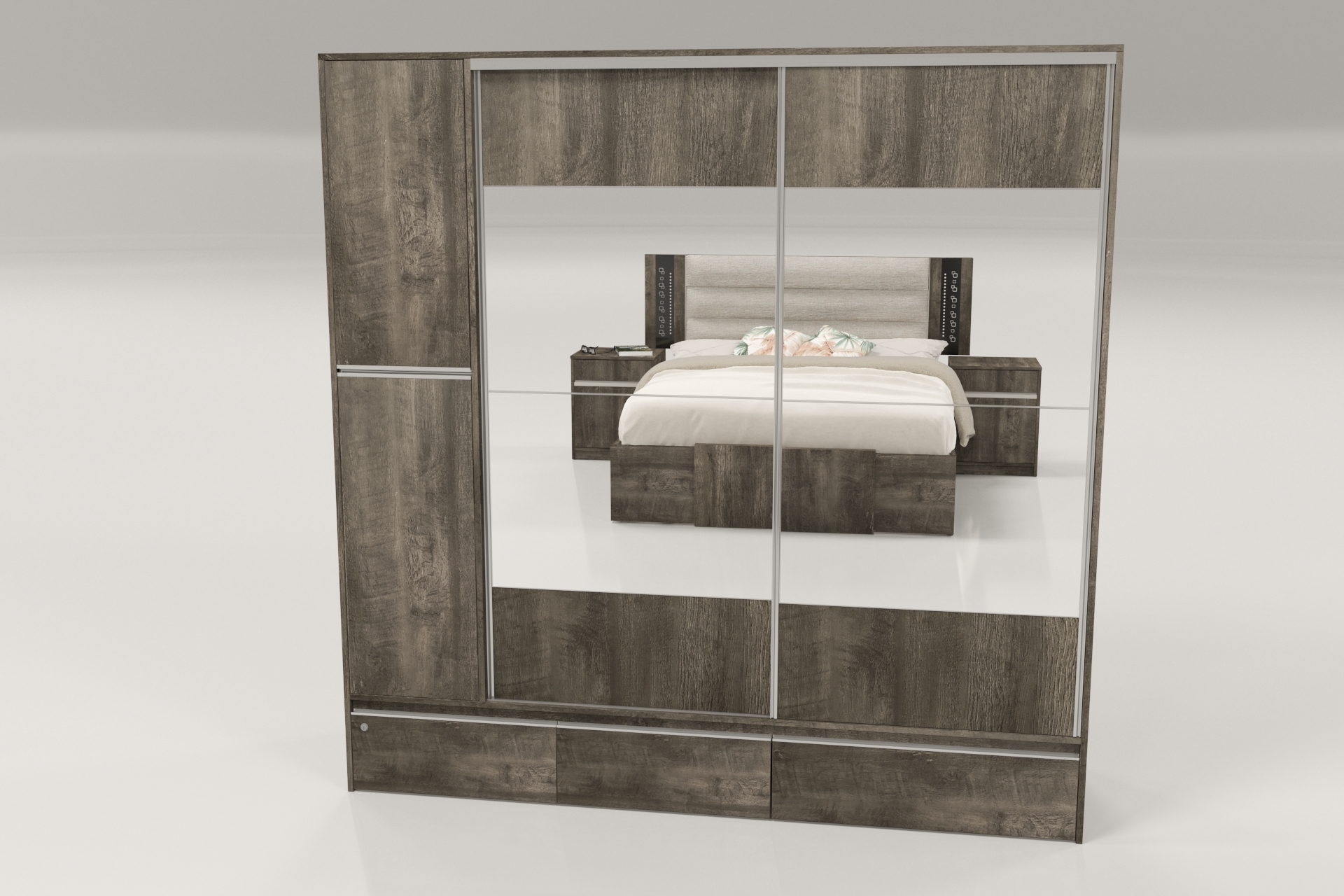 PLACARD RAGAZZO (2 Puertas: 2 Corredizas + 2 Cajones + Con Espejo) - Imagen 6