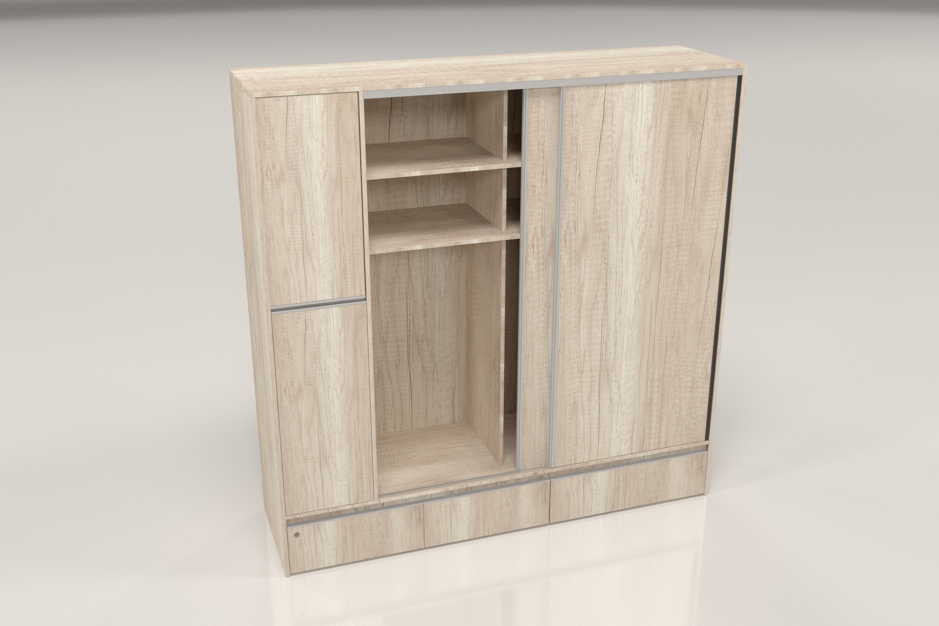 PLACARD RAGAZZO (2 Puertas: 2 Corredizas + 2 Cajones + Con Espejo) - Imagen 4