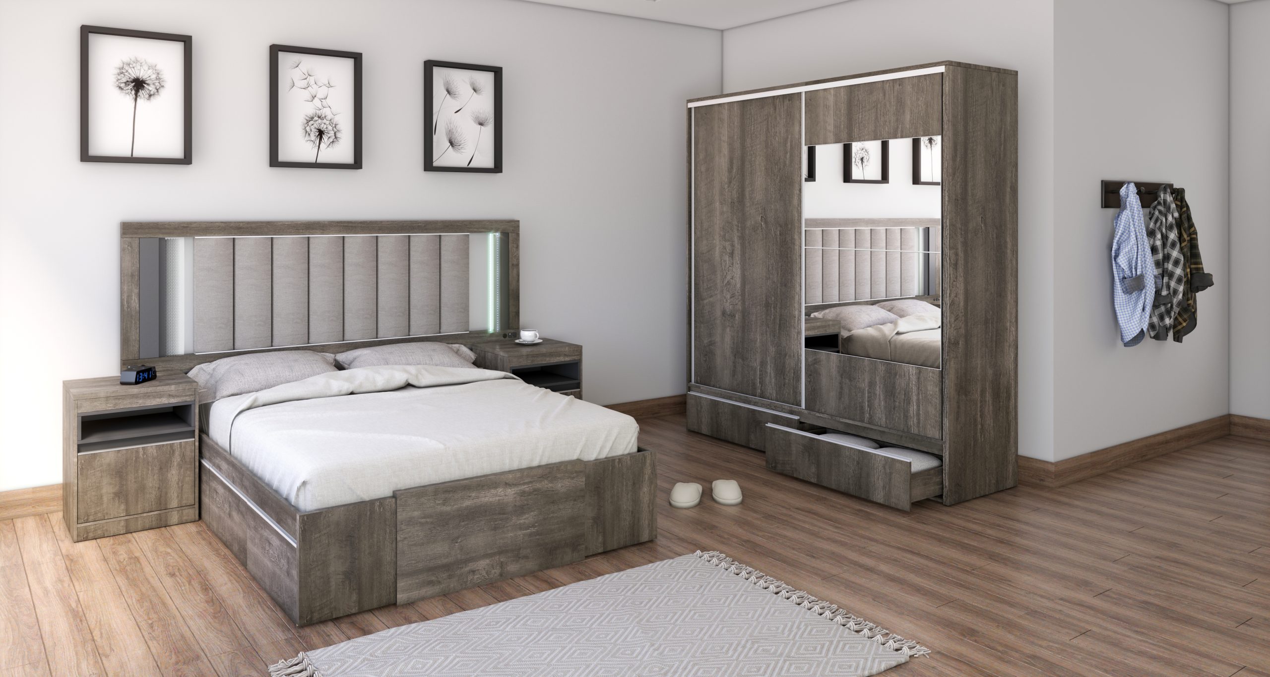 PLACARD RAGAZZO (2 Puertas: 2 Corredizas + 2 Cajones + Con Espejo) - Imagen 21