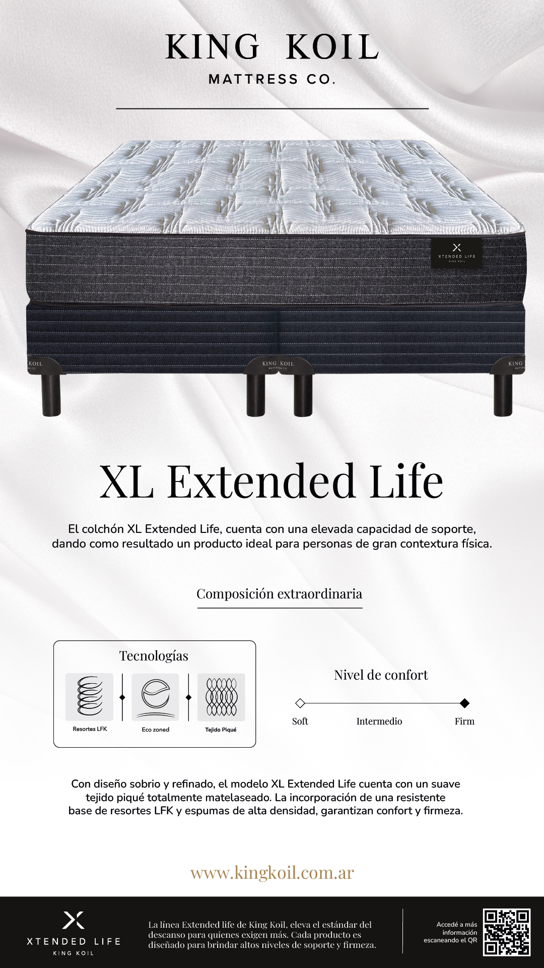 COLCHON KING KOIL - XL EXTEND LIFE COMFORT 2 PLAZAS - Imagen 10