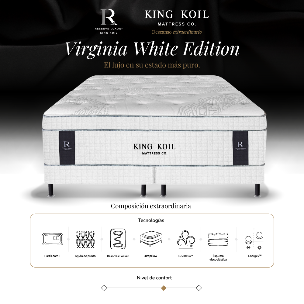 COLCHON KING KOIL - VIRGINIA WHITE EDITION QUEEN Y KING - Imagen 2