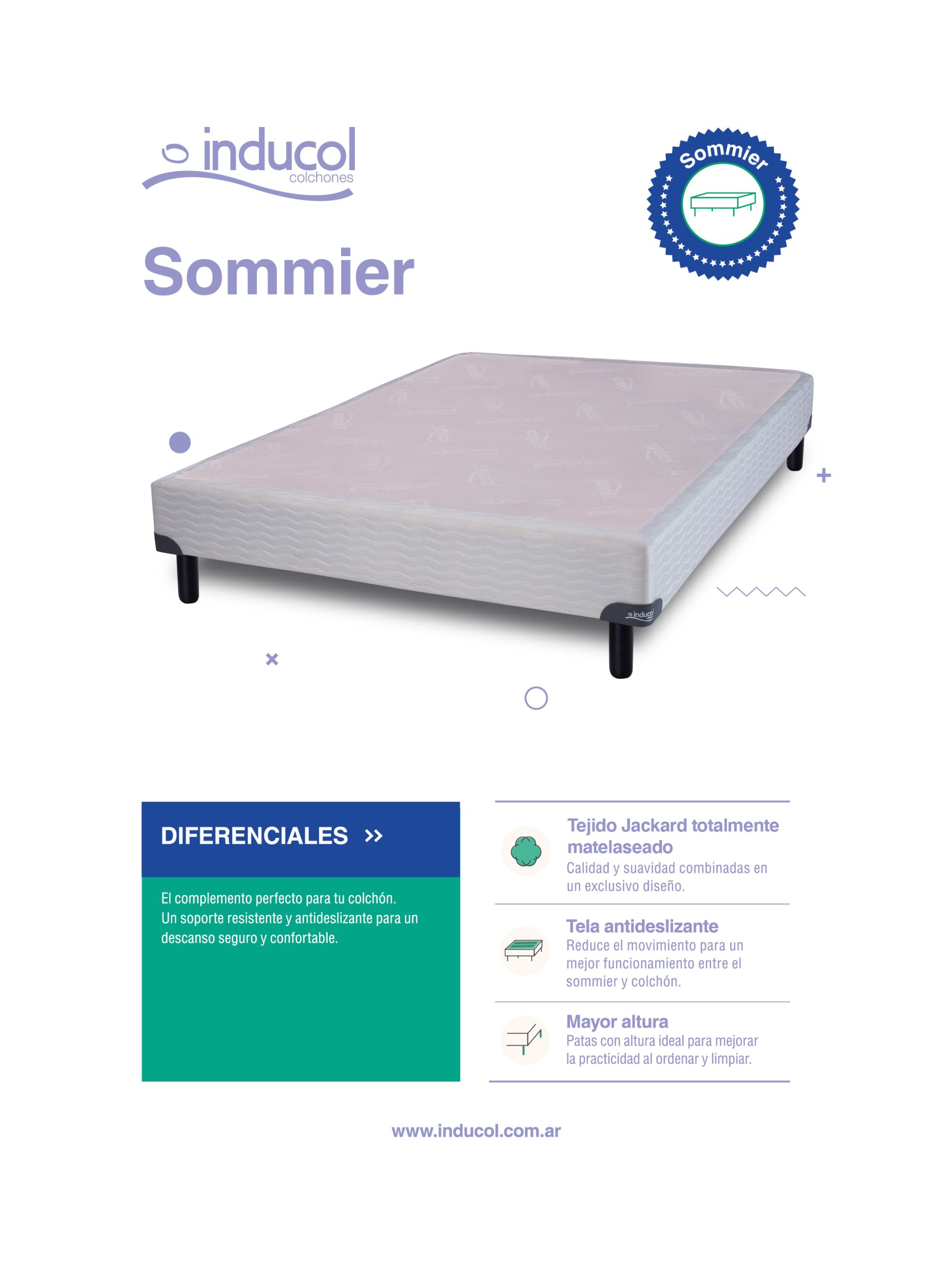 BASE DE SOMMIER INDUCOL GRIS/NEGRO 2 PLAZAS - Imagen 5