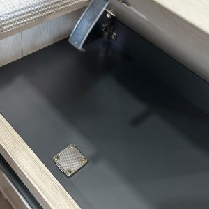 Mesa de Luz Volentiera Kyomu de Melamina (Cajón Oculto + Puerta) - Imagen 6