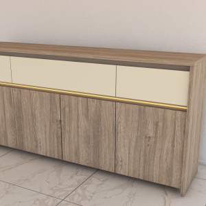 Bahiut Cómoda Volentiera Lumen Melamina (3 Cajones + 4 Puertas) - Imagen 7