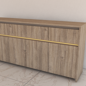 Bahiut Cómoda Volentiera Lumen Melamina (3 Cajones + 4 Puertas) - Imagen 6