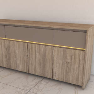 Bahiut Cómoda Volentiera Lumen Melamina (3 Cajones + 4 Puertas) - Imagen 5