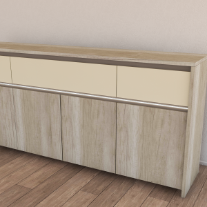 Bahiut Cómoda Volentiera Lumen Melamina (3 Cajones + 4 Puertas) - Imagen 4