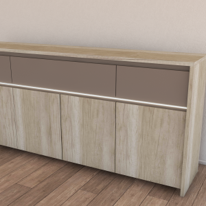 Bahiut Cómoda Volentiera Lumen Melamina (3 Cajones + 4 Puertas) - Imagen 2
