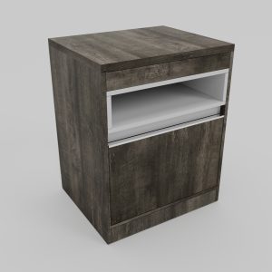 Mesa de Luz Volentiera Kyomu de Melamina (Cajón Oculto + Puerta) - Imagen 5
