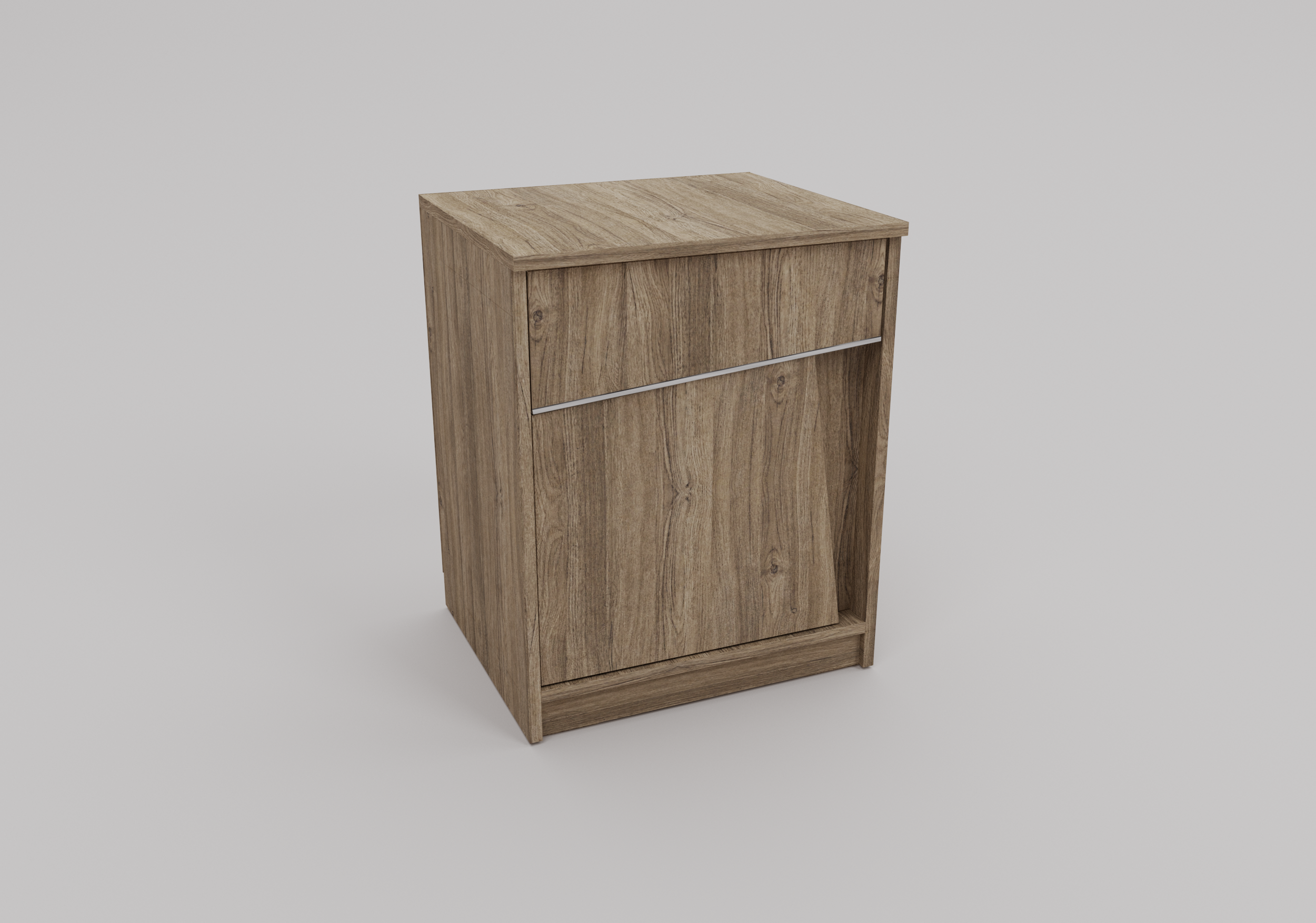 Mesa de Luz Volentiera Kendor de Melamina (Cajón + Puerta) - Imagen 3