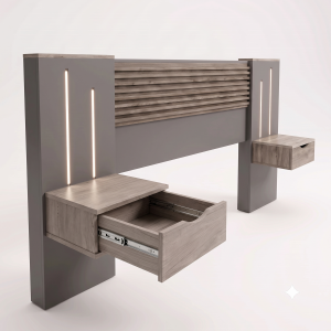 Respaldo Extensible Stone EMC con Mesas de Luz e Iluminación LED - Imagen 6