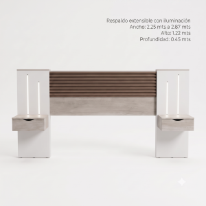 Respaldo Extensible Stone EMC con Mesas de Luz e Iluminación LED - Imagen 13